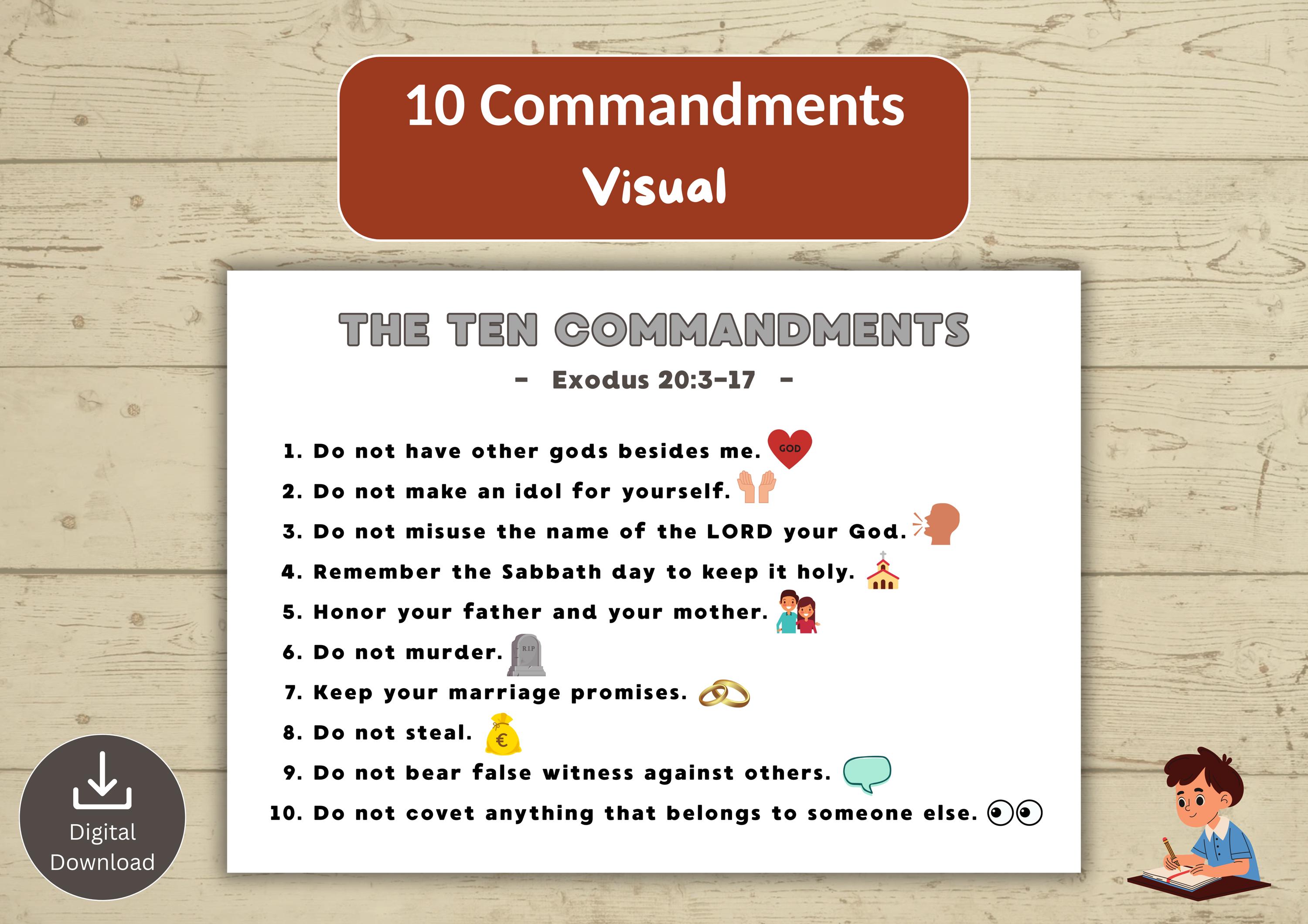 10 Commandments VISUAL I PDF and JPEG Format I Digital Download - Etsy ...