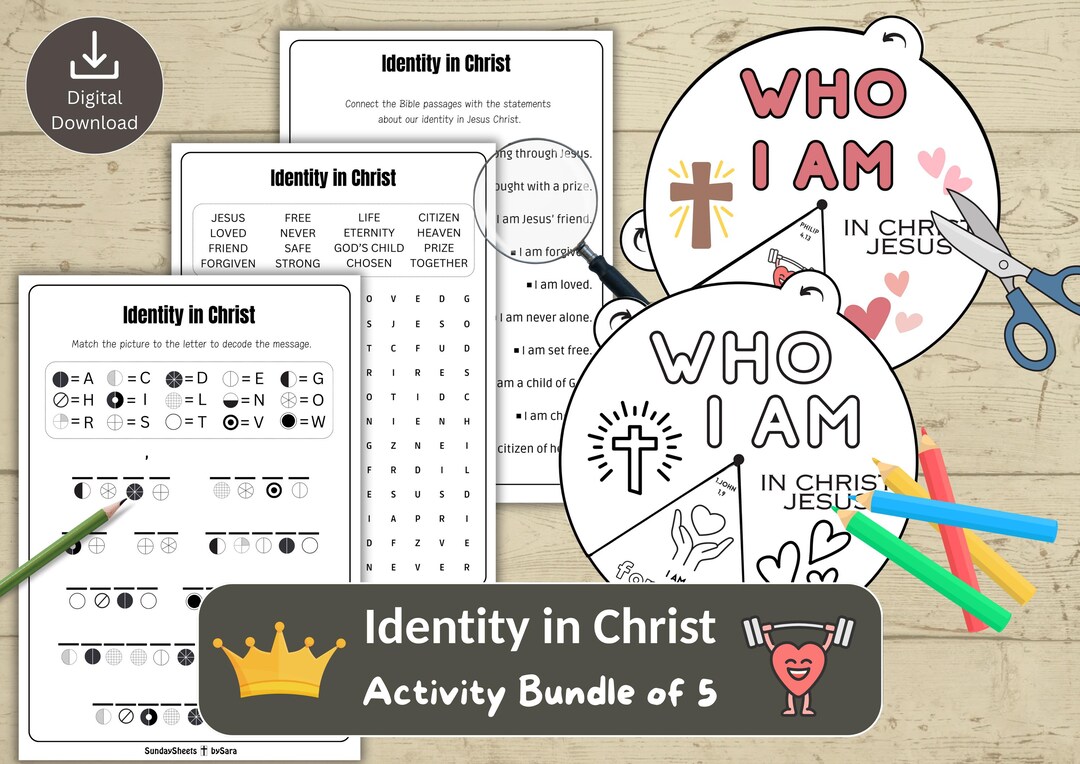 Identity in Jesus - Who I Am in Christ Activity Bundle for Kids | Bible ...