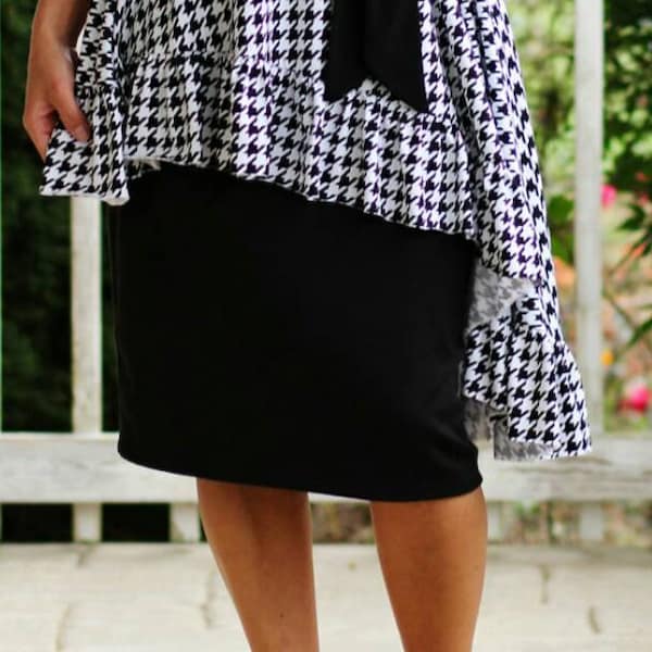 LillyAnnaLadies Women's Knit Pencil Skirt Modest Bullet Liverpool