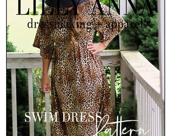 LillyAnnaLadies PDF Digital Pattern Ladies Modest Swim Dress Suit Attire