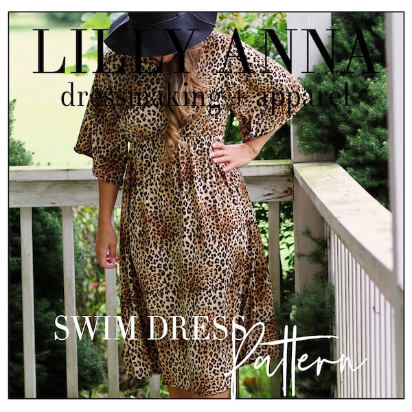 LillyAnnaLadies PDF Digital Pattern Ladies Modest Swim Dress Suit Attire