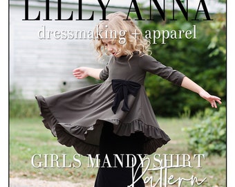 LALA Girls Mandy Shirt PDF Sewing Pattern Digital Modest