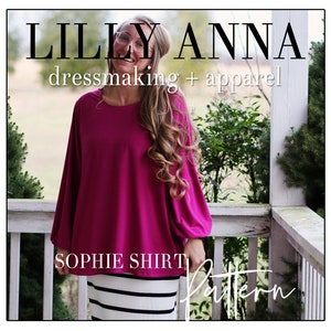 Lilly Anna Ladies SOPHIA Shirt PDF Pattern Modest Shirt Spring