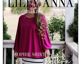 Lilly Anna Ladies SOPHIA Shirt PDF Pattern Modest Shirt Spring