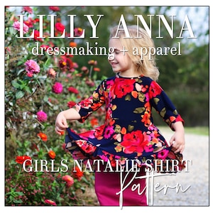 LALA Girls Natalie Peplum Shirt PDF Sewing Pattern Digital Modest