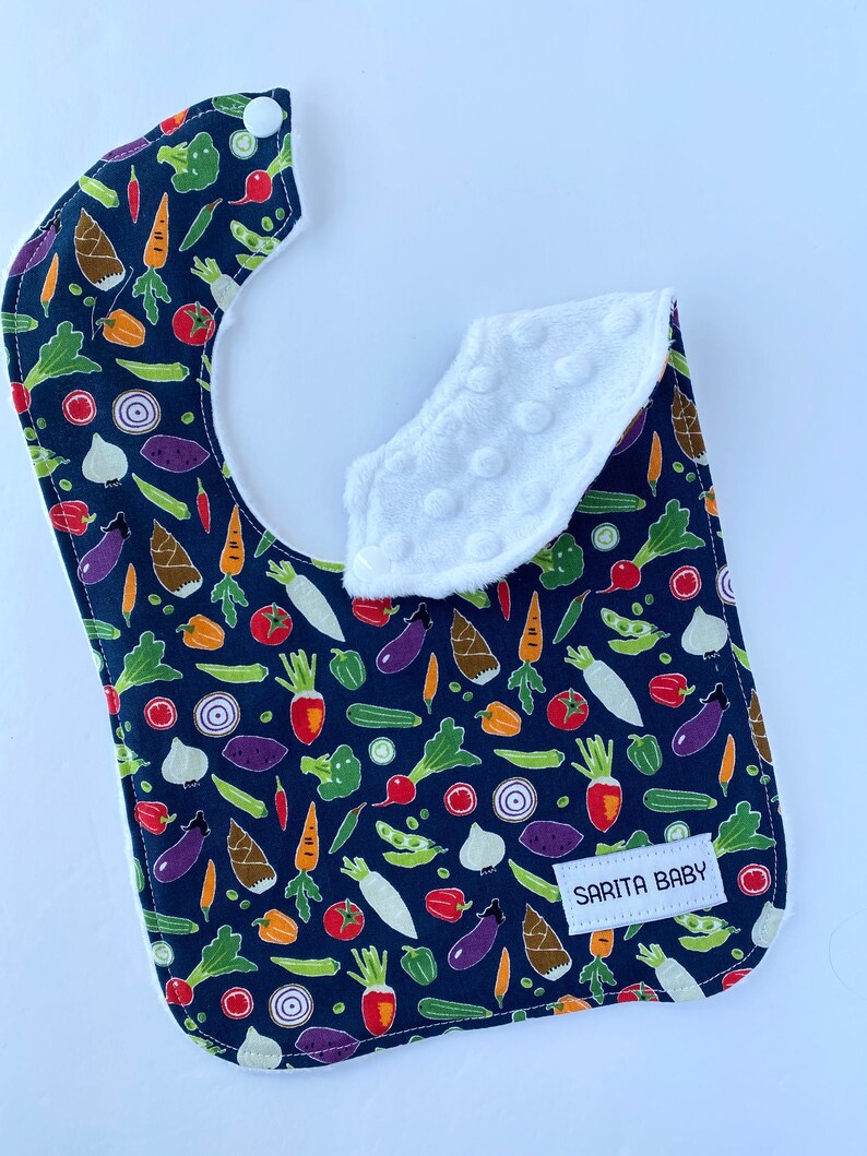 Baby Bib Sarita Baby Made in Canada Gender Neutral Baby Gift Baby Shower gift Vegetable Garden Feeding Bib Gift Under 15