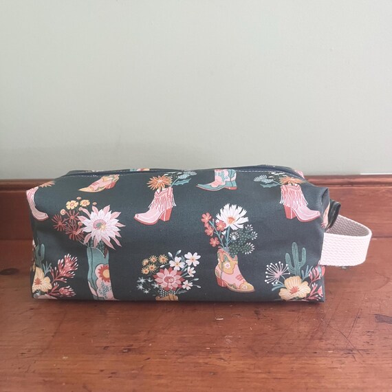 boots toiletry travel bag Floral Cowboy Boots Toiletry Bag: Country Western Travel Pouch