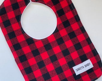 Buffalo Plaid Bib - Baby Gift, Flannel, Baby Shower Gift - Bibs & Burping - Gender Neutral - Gift Under 15