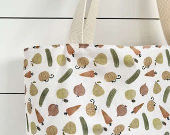 Bolso de mano del mercado de agricultores, bolso de mano de lona, regalos para la esposa, bolso de mano grande, regalo menor de 60 años, tote de verduras, granja, verduras