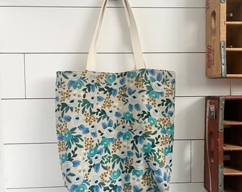 Rifle Paper Co Market Tote, Farmers Market Tote, Bolsa de mano floral, Bolsa de lona, Regalos para esposa, Bolsa de mano grande, Bolsa floral, Regalo menor de 60 años