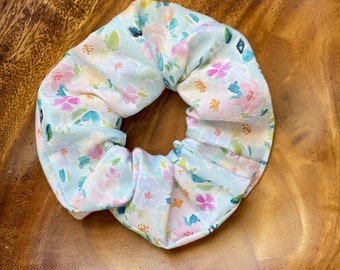 Spring Scrunchie - Hair Elastic - Hair Accessory - Wrist Scrunchie - Gift For Her - Gift Under 10 - Tween - Floral