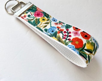 Rifle Paper Co. Floral Wristlet Key Chain, Key Fob, Key Ring, Keychain, Women’s Keychain, Accessory, Teacher Gift, Gift Under 15