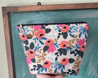 Bolsa de maquillaje, Bolsa floral, Bolsa de almacenamiento, Bolsos y monederos, Bolsa de maquillaje, Regalo para ella, Regalo menor de 40 años, Bolsa cosmética, regalos para novia