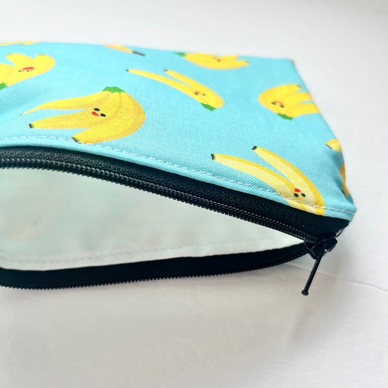 Reusable Snack Bag, Bananas Snack Bag, Zip Pouch, Ecofriendly, Sustainable, Canadian Made, large snack bag, kids snack bag image 2