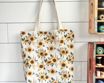 Sunflower Tote Bag, Market Tote, Farmers Market Tote, Gifts For Wife, Large Tote Bag, Gift Under 60, Boho, Cottage Core