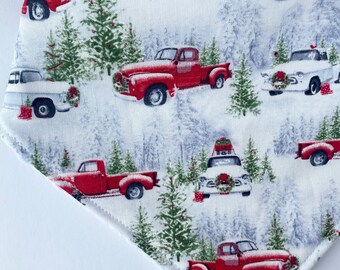 Christmas Truck Bandana Bib, Christmas Tree Bib, Drooling - Gift for Baby - Sarita Baby - Bibdana, Stocking Stuffer, gift under 15