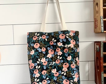 Rifle Paper Co Market Tote, Farmers Market Tote, Bolsa de mano floral, Bolsa de lona, Regalos para esposa, Bolsa de mano grande, Bolsa floral, Regalo menor de 60 años