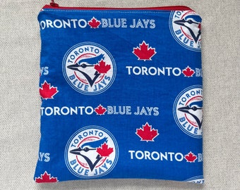 Blue Jays Snack Bag, Reusable snack Bag, Ecofriendly, Sustainable, Canadian Made, gift under 15, large snack bag, baseball snack bag