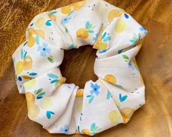 Oranges Scrunchie - Hair Elastic - Hair Accessory - Wrist Scrunchie - Gift For Her - Gift Under 10 - Tween - Peach