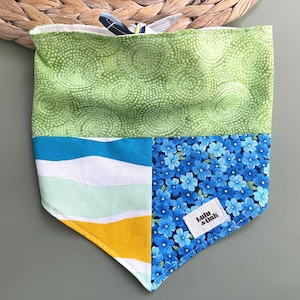 Upcycled Patchwork Bandana Dog Summer Quilt Patch Scarf for Dog Ecofriendly Accessory Pet Floral Bandana for Girl Dog Tie On Scarf