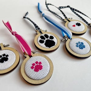 Paw cross stitch ornament for dog lover