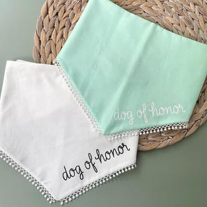 Dog Scarf Wedding Dog Bandana Accessory for Girl Dog Neckscarf Bridal Pet Neckwear for Dog of Honor Bandana Female Dog Gift for Wedding