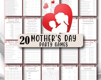 Mother’s Day Games BUNDLE, 20 Mothers Day Games for Brunch, Women's Ministry Games Night, mother's Day Activities, Mother's Day Party