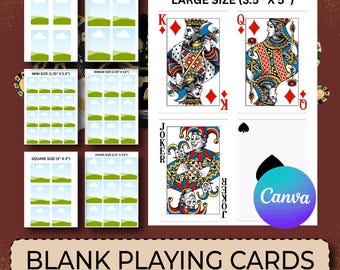 Poker Card Canva Editable Template, Editable Trading Card, Blank Playing Cards Templates, Play Card Canva Template, Card Sublimation Designs