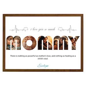 Fotocollage mama, gepersonaliseerde moederlijst, collage mama, dochter, foto&#39;s afdrukken moeder, canvassjabloon, Moederdagcadeau, cadeaus voor moeder
