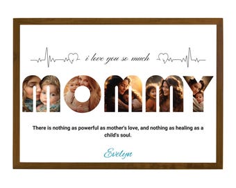 Fotocollage mama, gepersonaliseerde moederlijst, collage mama, dochter, foto's afdrukken moeder, canvassjabloon, Moederdagcadeau, cadeaus voor moeder