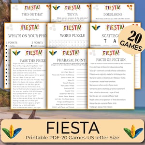 Fiesta Games Bundle, Fiesta Party Games Bundle, Mexican Party Games, Cinco de mayo party games, Taco party games, Fiesta trivia games