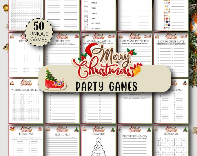 Christmas Game Bundle | 50 Christmas Party Games | Printable Christmas ...