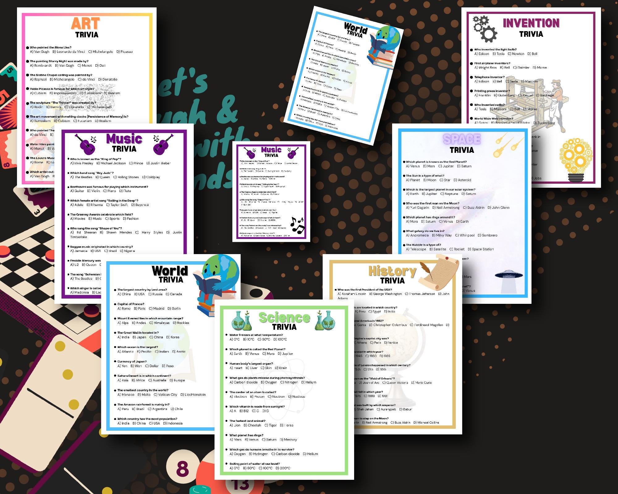 Pub Trivia Games Bundle, Trivia Night Games, History Trivia, Trivia ...