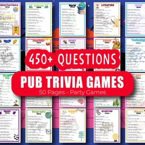 Pub Trivia Games Bundle, Trivia Night Games, History Trivia, Trivia Games Set, Science Trivia Games, Family Game Night, Pub Trivia Pack