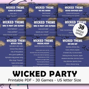 Wicked Games Bundle, 30 Unique Wicked themed party games, Wicked Trivia, Wicked Activities, Wicked Fun Facts, What&#39;s in your phone
