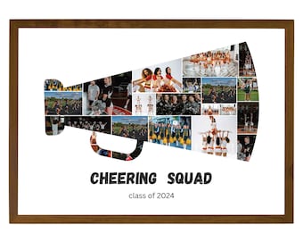 Cheerleader Photo Collage Canva Frame Template, Customizable Digital Collage, Editable Cheerleading Poster, Printable Senior Night Keepsake