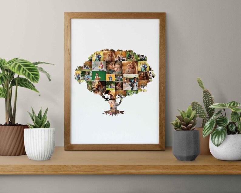 Family Tree Collage Template, Editable Collage Canva Template, Drag and ...