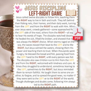 Jesus discipline Bible Left Right Game, Sunday School Church Games, Left-Right Bible Games, Jesus&#39; Disciples Games, Youth Group Games
