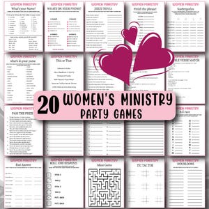 20 Dienstspiele für Frauen, Bibelspiele, Bündel Bibelstudienspiele, Sonntagsschule, Christliche Spiele, Bibel-Trivia-Spiele, Bibelaktivitäten