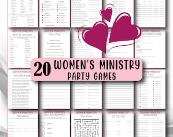 20 Dienstspiele für Frauen, Bibelspiele, Bündel Bibelstudienspiele, Sonntagsschule, Christliche Spiele, Bibel-Trivia-Spiele, Bibelaktivitäten