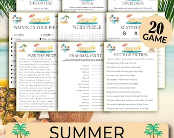 Juegos de fiesta de verano, 20 actividades de fiesta de verano, Juegos de verano para niños, Diversión en la piscina, Actividad de verano en el aula, Juegos de trivia de verano