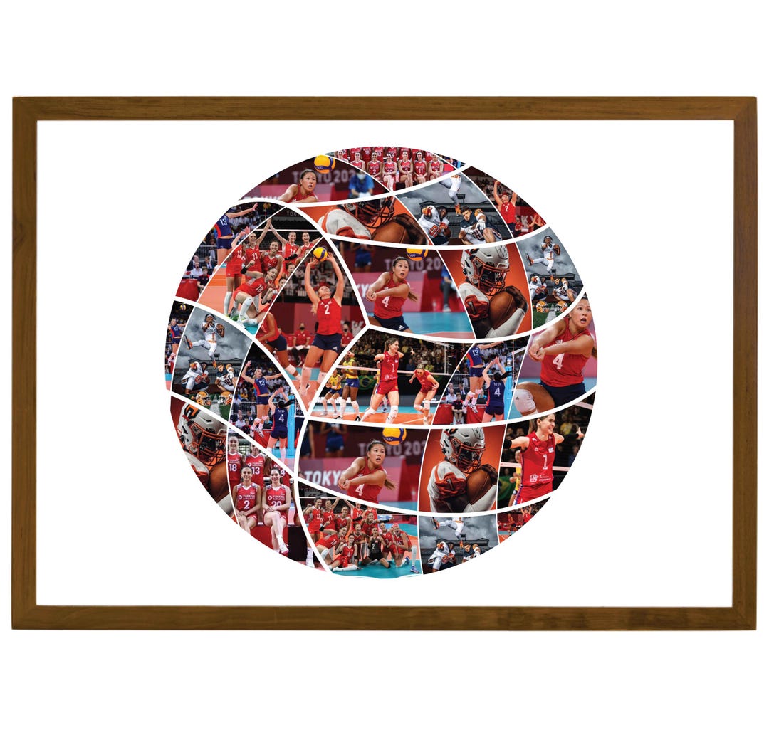 Volleyball Photo Collage Template, Volleyball Picture Collage, Sports