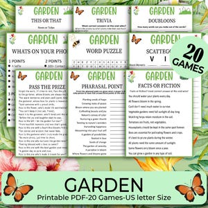 Garden Party Games Bundle, Spring Games, Spring Tea Party, Gardener Games, Garden Tea Party Games, Flower Games, Gardening Party Activities