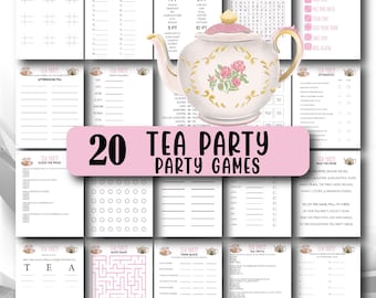 Juegos para la fiesta del té, 20 juegos imprimibles para la fiesta del té, ideas para la fiesta del té, adultos en la fiesta del té, curiosidades sobre la fiesta del té, fiesta del té en el jardín, juegos para la fiesta del té nupcial