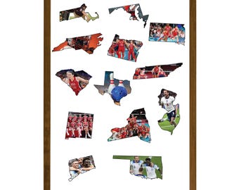 50 USA States Custom Canva Frames, Canva Frames of American States, Individual State Design, Editable Canva Template, Canva US States