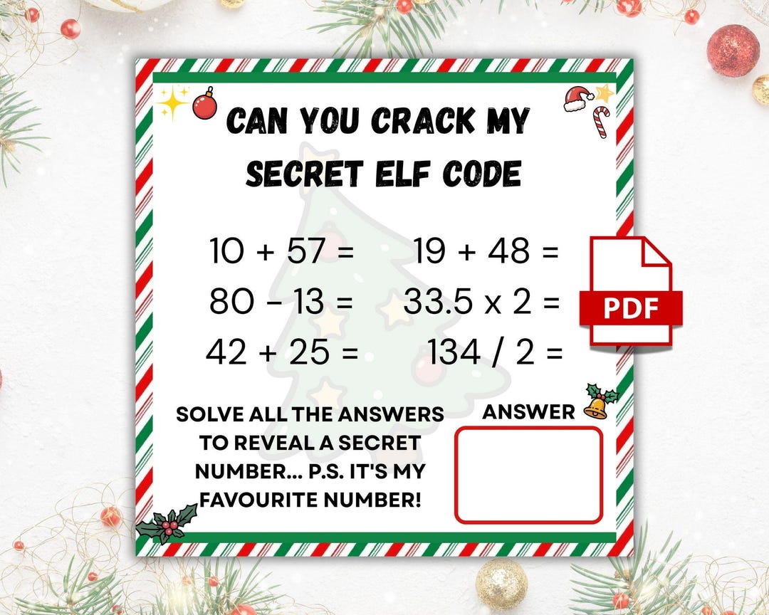 6 7 Elf Idea Kids Activity, Elf Math Activity, Christmas Elf Worksheet ...