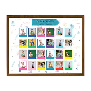 Schulklasse Verbundstoff Vorlage für CANVA, Kindergarten Schule Fotovorlage, Fotocollage Klasse Verbundstoff 8x10, Klassenfotovorlage