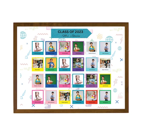 School Class Composite Template for CANVA, Kindergarten School Photo Template, Photo Collage Class Composite 8x10, Class Photo Template