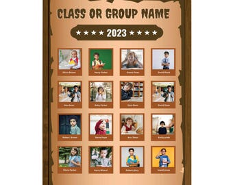 Western School Photo Collage, School Photo Display, School Graduation Photo, Teachers Gift, Customized Class Photo Collage, End of Year Gift