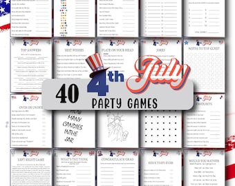 40 jogos para a festa de 4 de julho, jogos divertidos para a festa de 4 de julho, jogos para o Dia da Independência, ideias para piquenique de 4 de julho, jogos patrióticos, pacote de jogos dos EUA